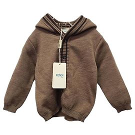 Fendi Cardigan in lana Baby Rabbit Marrone