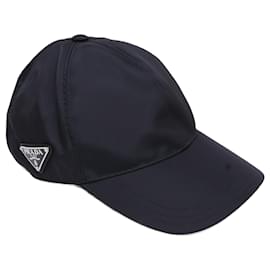 Casquette baseball en nylon avec logo Triangle Prada, noir