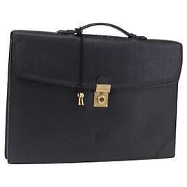 Borsa Business LOEWE in pelle nera con dettagli dorati Auth ep15399
