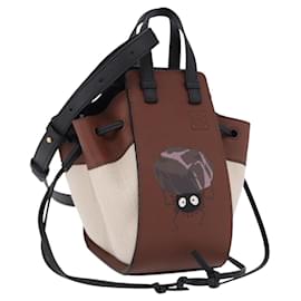 LOEWE Studio Ghibli Hammock Drawstring Mini Bag Canvas 2way Brown Auth am12202SM