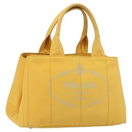 Borsa PRADA Canapa M in tela Yellow Gold Auth 190356A