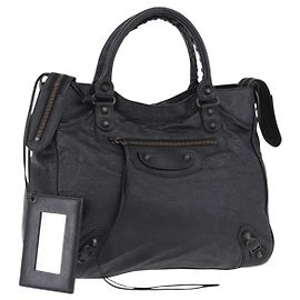 BALENCIAGA Borsa The Vero in pelle nera 235216 Auth am12018SM