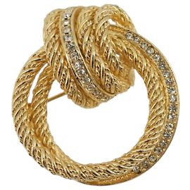 Christian Dior Brooch Metal Gold Tone Auth ar14121