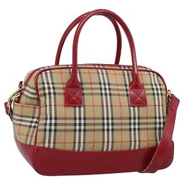 Borsa a mano BURBERRY Nova Check in tela 2way Beige Red Auth ep15355A