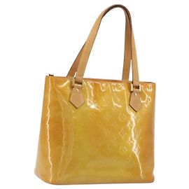 LOUIS VUITTON Bolsa Monogram Vernis Houston Beige M91004 LV Auth ep15141