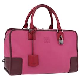 Borsa a mano LOEWE Amazona 35 in pelle rosa argento autentica 193499V