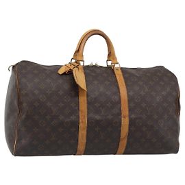LOUIS VUITTON Monogram Keepall 55 Boston Bag M41424 LV Auth ka5353
