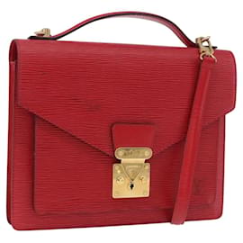 LOUIS VUITTON Epi Monceau 28 Borsa 2way Rossa M40783 LV Auth ka5346