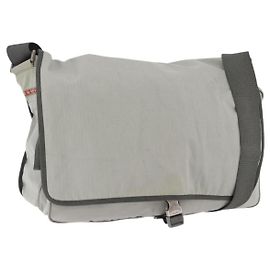 Borsa a tracolla PRADA Sports Line Nylon Grigio Argento Auth hk4002
