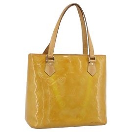 LOUIS VUITTON Bolsa Monogram Vernis Houston Beige M91004 LV Auth ka5342