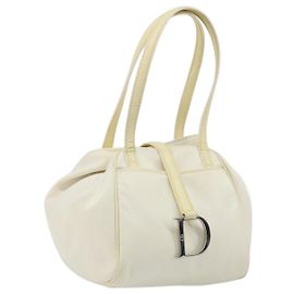 Bolso Christian Dior Nylon Blanco Plata Auténtico ep15448