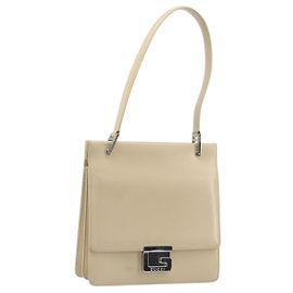 Borsa GUCCI in pelle Beige Argento 007 406 0265 Auth 194023