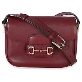 Gucci Red Soft Calfskin Horsebit 1955 Kleine Schultertasche
