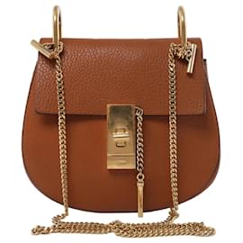 Borsa a tracolla con catena in pelle Chloe Drew marrone - Chloé