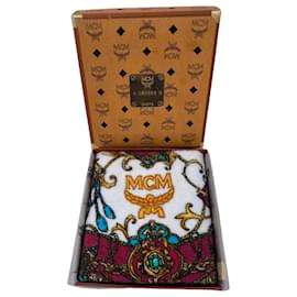 MCM Handtuch Baumwolle Weiß Bordeauxrot