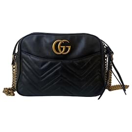 Gucci Marmont Bolso Bandolera de Piel Negra