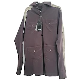 Autre Marque Camicia Ahluwalia marrone a maniche lunghe con inserti a quadri