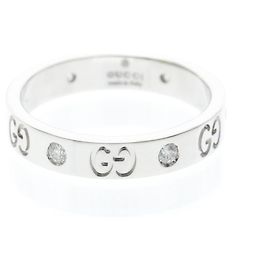 Anello Icon Gucci in oro bianco con diamanti
