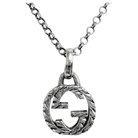 GUCCI 455535 AG925 Collar de cadena Arabesco con Interlocking G