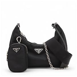 Prada Borsa a tracolla Re-Edition 2005 in nylon Econyl Black