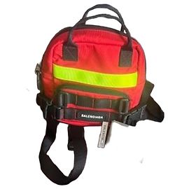 Balenciaga Red and Yellow Nylon Backpack