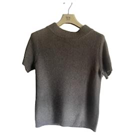 Max Mara grauer Kurzarm-Wollpullover