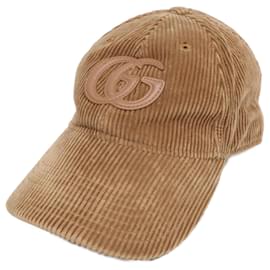 Cappellino Gucci in velluto a coste marrone