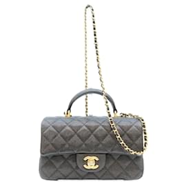 Chanel AS2431 Caviar Top Handle Mini Matelassé 20 Shoulder Bag