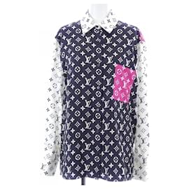Camicia in seta Louis Vuitton con accento fucsia da uomo
