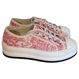 Sneakers Low Top Christian Dior B23 Ricamo Toile de Jouy Rosa