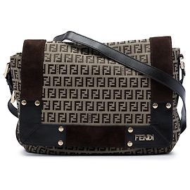 Borsa a tracolla Fendi in tela Zucchino beige