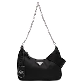Borsa Prada Black Saffiano Trimmed Re Nylon Re Edition 2005
