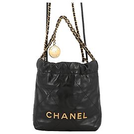 Borsa Chanel Black Mini Shiny Calfskin 22