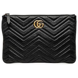 Clutch Gucci Black GG Marmont in pelle Matelasse