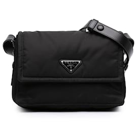 Borsa a tracolla Prada Black Small Re Nylon Trapuntata Traveller