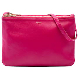 Celine Trio Crossbody in agnello rosa piccolo - Céline