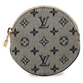 Louis Vuitton Gray Monogram Mini Lin Round Coin Purse