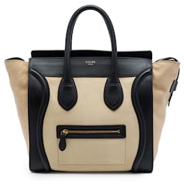 Céline Celine Beige Mini Bicolor Leder Luggage Tote