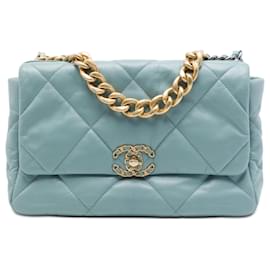 Chanel Blue Large Lambskin 19 Flap
