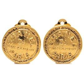 Orecchini Chanel Gold Gold Plated 31 Rue Cambon Round Clip On