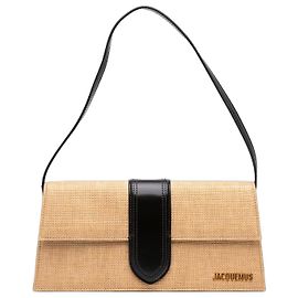 Borsa a tracolla lunga Le Bambino in rafia beige Jacquemus