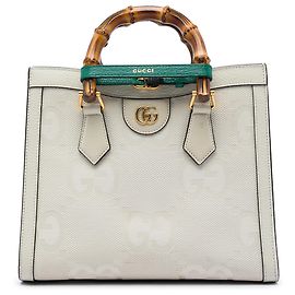 Gucci Brown Medium Jumbo GG Canvas Bamboo Diana Satchel