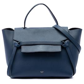 Celine Belt Bag blau aus genarbtem Kalbsleder Mini - Céline