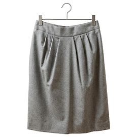 Fabiana Filippi Falda plisada de lana y cachemira gris