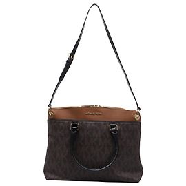 Borsa Michael Kors Aubrey Signature Large in pelle marrone
