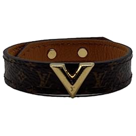 Bracciale Essential V in tela rivestita marrone Louis Vuitton