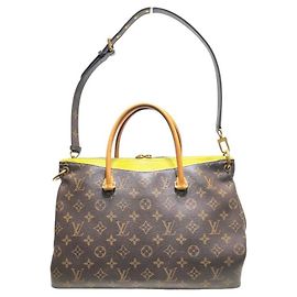 Louis Vuitton Palace MM Tote Bag Schultertasche Braun Limette Gelb