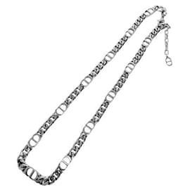 Dior Collana a maglie iconica con finitura argentata