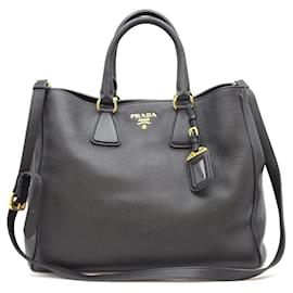 Prada Borsa Tote Vitello Daino a Spalla Nera