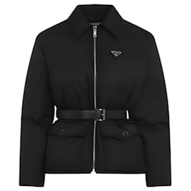 Nylon Goose Down Belt Jacket - Prada